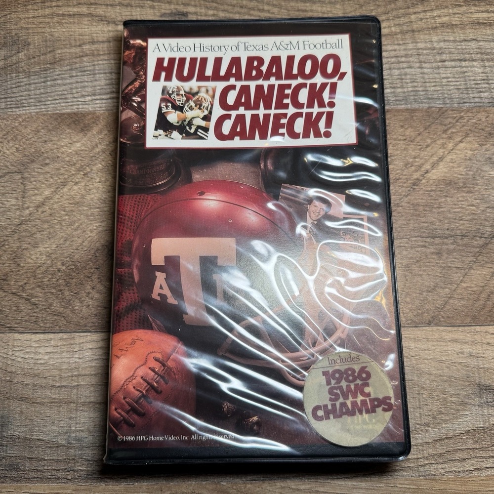 Vintage 1986 Texas A&M Aggies Football Hullabaloo Caneck! Caneck! SWC Champ VHS